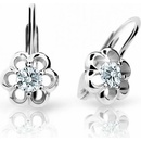 Danfil detské náušnice kvetiny C1947 z bieleho zlata white klapka