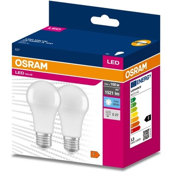 Osram 2PAK LED žiarovka E27 A60 13W 100W 1521lm 4000K Neutral 200° VALUE
