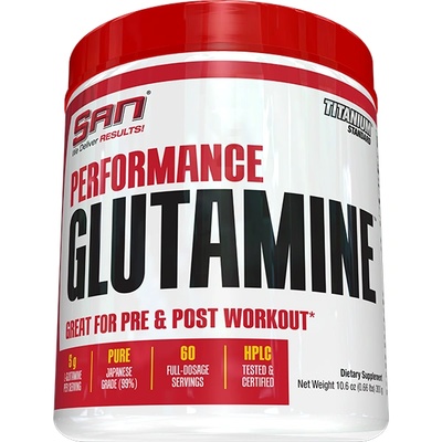SAN Nutrition Performance Glutamine, 300 Grams