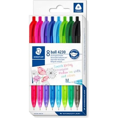 STAEDTLER Химикалка, 1 мм, с бутон, staedtler "4230 m", 8 различни цвята 4230 mc8 (4230 mc8)