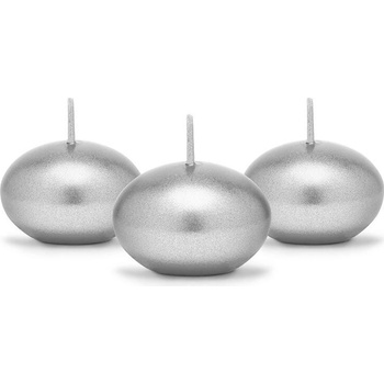 Sviečka plávajúce metalická strieborná 4 cm