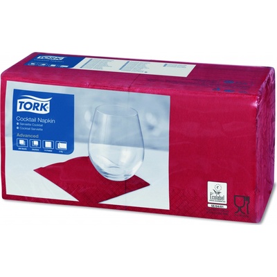 Tork ubrousky papírové 2V koktejlový bordó 24x24cm