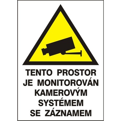 RAFO Samolepka Tento prostor je monitorován kamerami, 7,5x10,5 cm Varianta: B se záznamem