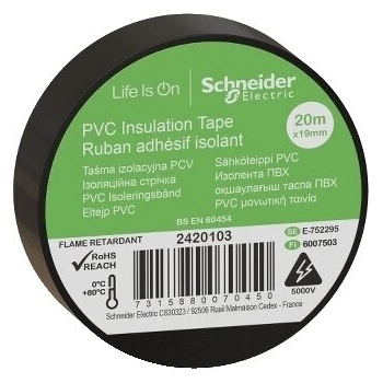Schneider PVC Изолационна лента 19 мм x 20 м, черна - Schneider (2420103)