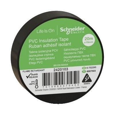 Schneider PVC Изолационна лента 19 мм x 20 м, черна - Schneider (2420103)