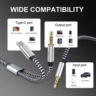 4smarts Активен кабел USB-C мъжко към 2x3.5 мм мъжко за устройства с USB-C порт (100 см) - 4smarts MatchCord Active USB-C Male to 2x3.5 mm Male Cable (черен) (456907)