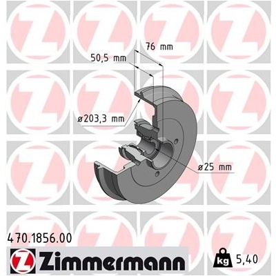Brzdový buben ZIMMERMANN 470.1856.00