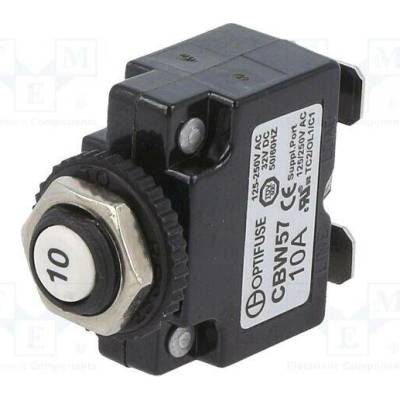 OPTIFUSE CBW57-PB-10A-5X Pojistka: tepelná; 10A; Imax: 1kA; 125V,250V; 32VDC,50VDC