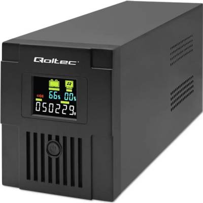 Qoltec 53770 непрекъсваемо захранване (UPS) Line-Interactive 1.5 kVA 900 W 2 AC изход(а) (53770)