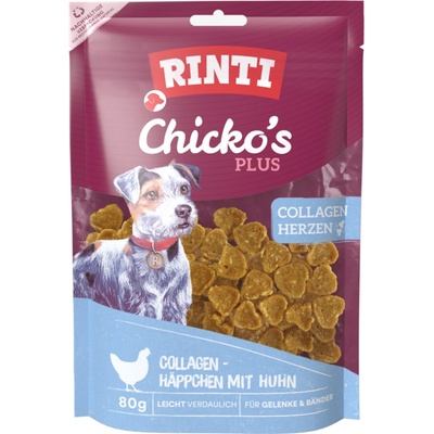 RINTI Chicko's Plus Collagen Hearts výhodné balení: 3 x 80 g kuřecí