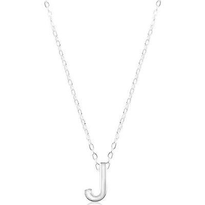 Šperky eshop Stříbrný lesklý velké tiskací písmenko J SP10.10