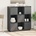 vidaXL Висок шкаф, сив, 110, 5x35x117 см, борово дърво масив (814371)
