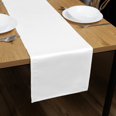Biante satén behúň polyesterový Satén LUX-040 Biely 45x180 cm