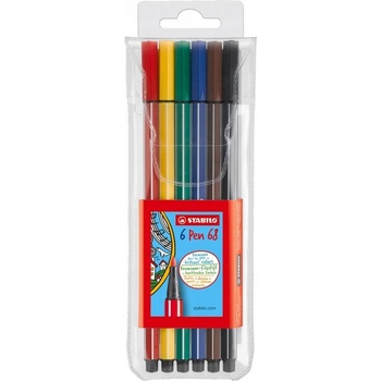 STABILO Комплект флумастери, Stabilo, Pen 68 ST6806/PL, 6 цвята (ST6806/PL)