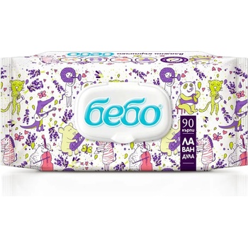 Image 1 of Bebo Влажни кърпички Bebo - С екстракт от лавандула, 90 броя (879)