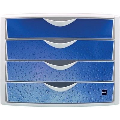 HELIT Zásuvkový box Chameleon 4 zásuvky bílo-modrá plast