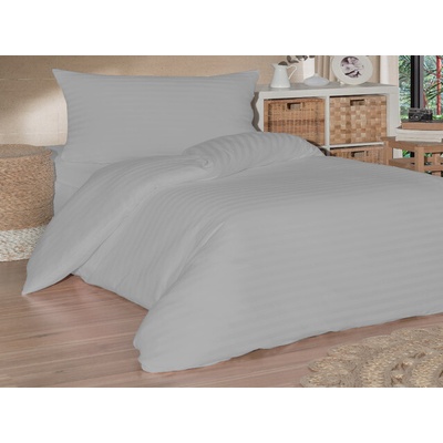 Brotex obliečky saténový prúžok šedé 240x220 70x90