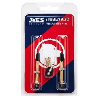 Joes ventily 2x Tubeless French/Presta valves 48 mm