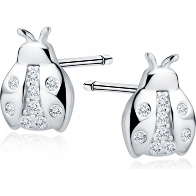 Lunica Stříbrné náušnice berušky 0165