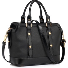 Kabelka Buckle Detail Tote Shoulder bag černá LS00434 black