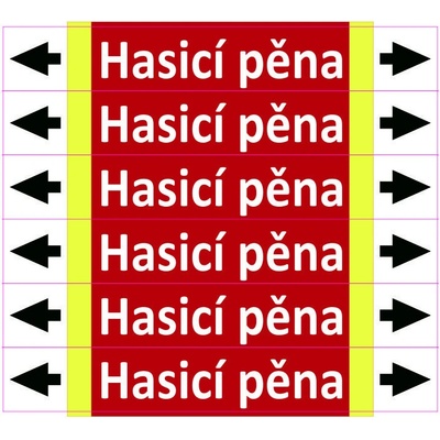Grafiko | Hasící pěna - dle ISO 20560 - Materiál fólie s ochrannou laminací, Rozměr aršík 6 ks 52x300 mm