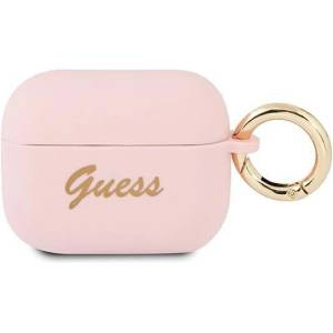 Guess Калъф Guess GUAPSSSI Vintage Script за Apple AirPods Pro, розов/силико (GUE001379)