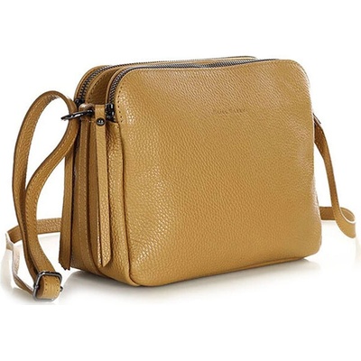 Mazzini Marco kožené italské crossbody dvě komory velbloud