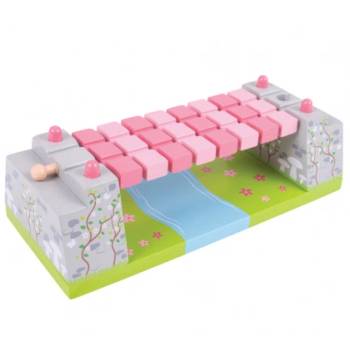 Bigjigs Toys - Дървен въжен мост - Розов (BJT271)