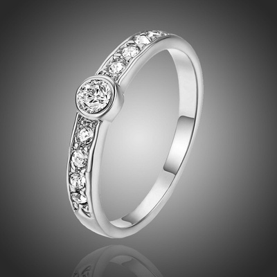 Victoria Filippi Pozlacený prsten Agnelli s čirým zirkonem P173 Bílá/čirá