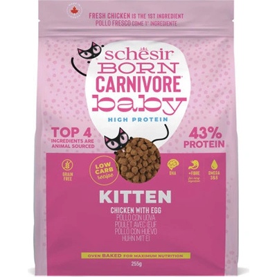 Schesir Cat Born Carnivore Kitten Čerstvé kuracie s vajcom 255 g