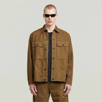 G Star Риза с дълъг ръкав G Star Men's Mosa Denim Cotton Long Sleeve Overshirt - Sand