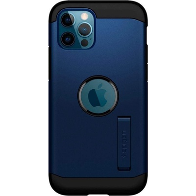 Spigen Tough Armor Case - хибриден кейс с най-висока степен на защита за iPhone 12, iPhone 12 Pro (тъмнсин)