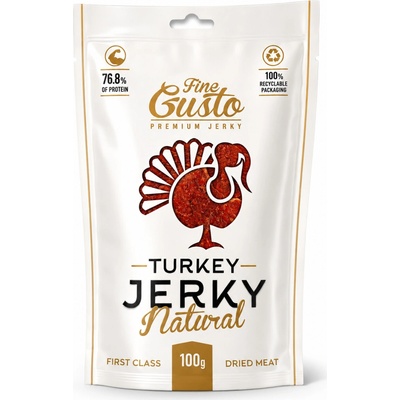 Fine Gusto sušené maso Turkey Jerky Natural 100 g