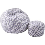 PUFRELAX Комплект Барбарон с табуретка за крака 500л. Matusalem, Zappity Purple, Перящ се калъф, Подходящ за деца, Пълнеж с микс от мемори пяна и дунапрен, Гама Premium (PUF-M-MO-PT-ZAP) - topmarket