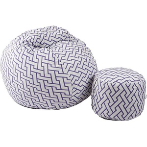 PUFRELAX Комплект Барбарон с табуретка за крака 500л. Matusalem, Zappity Purple, Перящ се калъф, Подходящ за деца, Пълнеж с микс от мемори пяна и дунапрен, Гама Premium (PUF-M-MO-PT-ZAP) - topmarket
