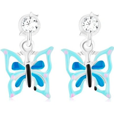Šperky eshop stříbro motýl s vyřezávanými křídly krystal Swarovski PC11.39