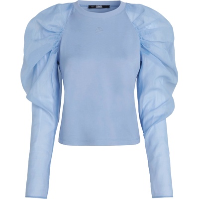 KARL LAGERFELD Блуза синьо, размер XL