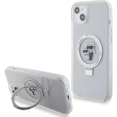 KARL LAGERFELD KLHMP15MHMRSKCH iPhone 15 Plus / 14 Plus 6.7" бял/бял твърд калъф Стойка за пръстени Karl&Choupette MagSafe (3666339168889)