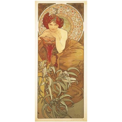 Pohled Alfons Mucha – Emerald, dlouhý