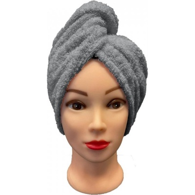 Rýchloschnúci froté Turban na vlasy sivý TiaHome