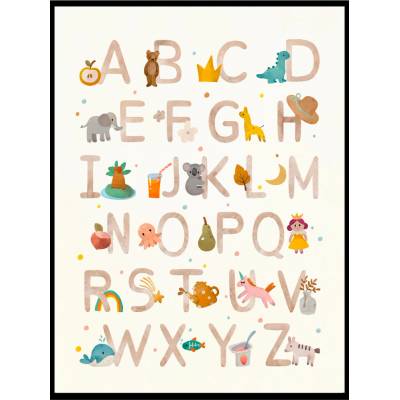 Obraz - Animals - Abeceda Velikost: 21 x 30