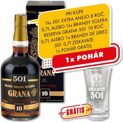 Brandy 501 Solera Reserva Grana 10r.oč 36% 0,7 l (kartón)