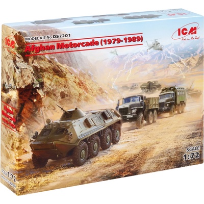 ICM Afghan Motorcade 1979-89 URAL-375D URAL-375A,ATZ-5-375,BTR60PB 1:72