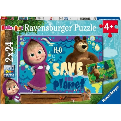 RAVENSBURGER Máša a medveď 2x24 dielov