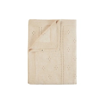 BIBS pletená dírkovaná deka z BIO bavlny Ivory