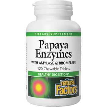 Natural Factors Papaya Enzymes with Amylase and Bromelain, 120 Chewables