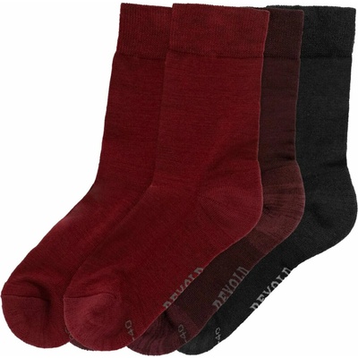 Devold dámske ponožky Daily medium sock 3PK červená