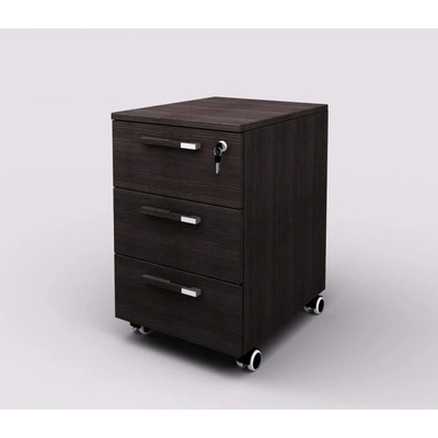 Lenza Wels 40,8x63,3x50,4cm mobilný 3 zásuvky wenge