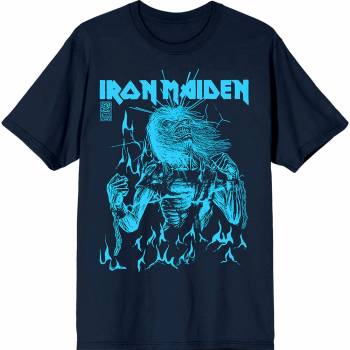 Iron Maiden tričko 50 Life After Death Flames Blue