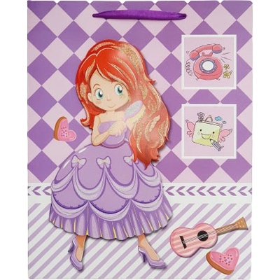 Velká dárková taška - 3D dětská - Princezna